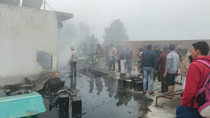 Fierce fire broke out in a three storey
