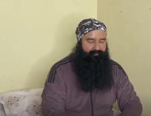 Ram Rahim meditating and cleaning before going to jail
